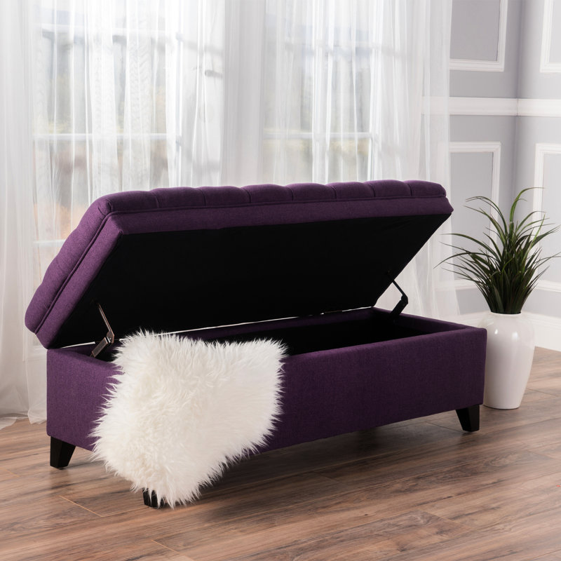 Purple Fabric Living Room With Storage - 50.3D X 21.04W 18.30H Birch Leg Support 50D 20.5W 18.3H Fabric, Solution, Purple