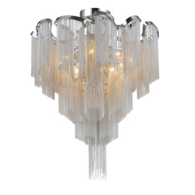 Plafonnier encastré 13 lumières avec finition chromée
