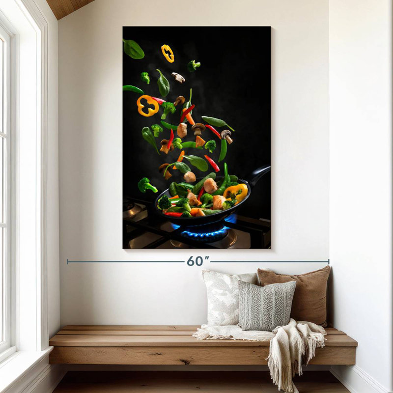 Yarlin Flying Stir-Fried Vegetables, 51" H x 34" W