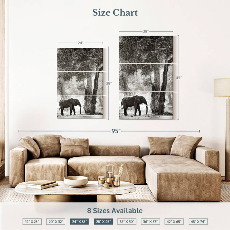 Brampt Wandering Elephant, 38" H x 24" W