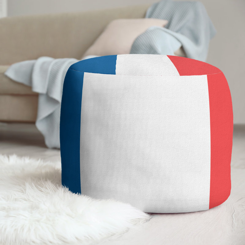 repose-pieds rond 20,5", Bleu / blanc / rouge
