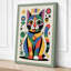 Geometric Feline Folk Retro 1 Piece Wrapped Canvas Wall Art-1444516411-1444516550