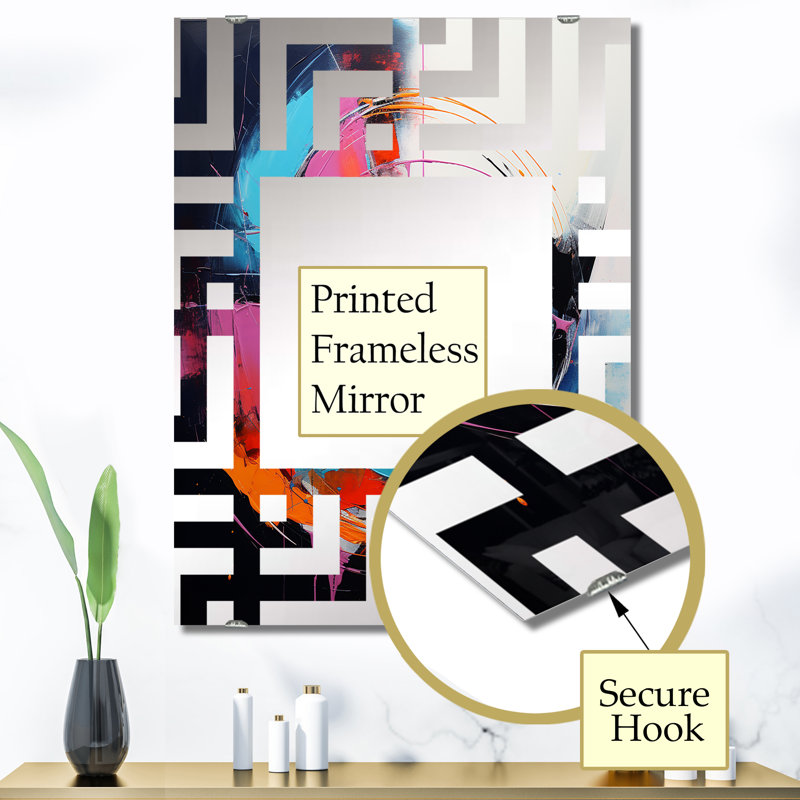 Paint Ink Expression III - Abstract Fractal Mirror Wall Decor MIR137526, 40" x 30"