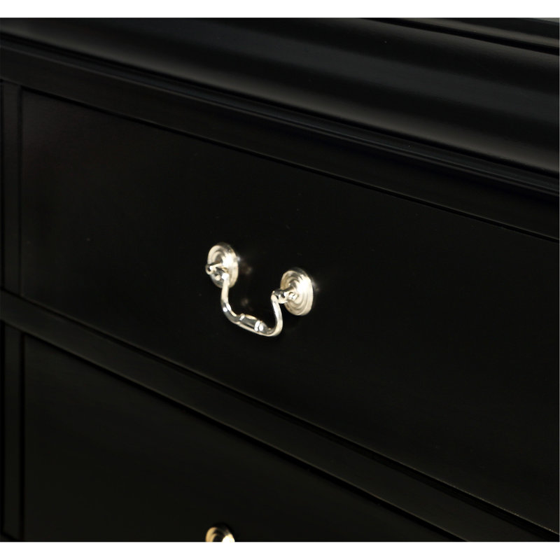 Sleek And Stylish Five-Drawer Chest With Contemporary Design And Ample Storage Space, Black