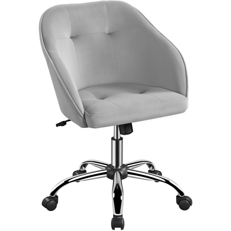 Knudtson Velvet Task Chair, Light Gray