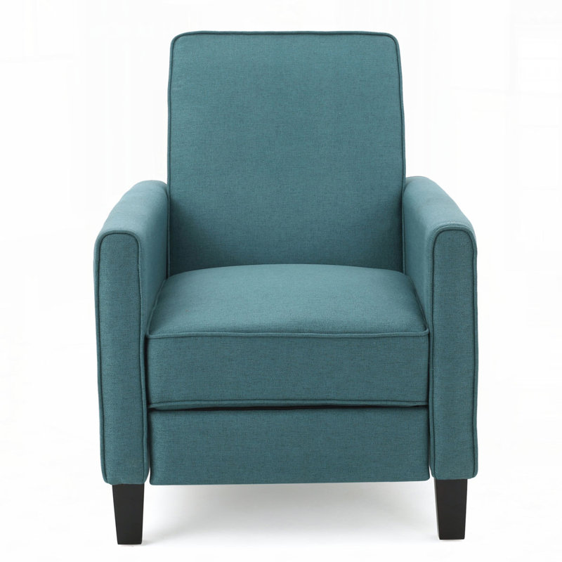 Push Back Manual Recliner Chair, Teal
