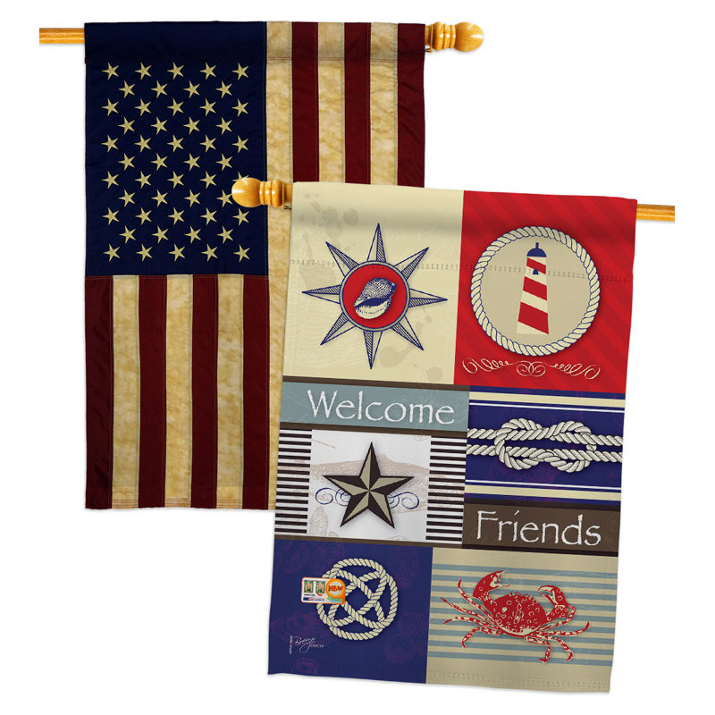 Drapeau de maison en polyester à 2 côtés 40 x 28 po