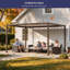 Pergola d'extérieur réglable en métal avec persiennes-104804874