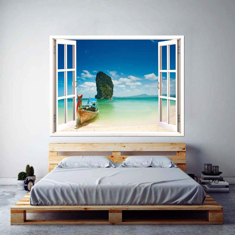 Window White Scenery Peel & Stick Border, 24" W x 32" L