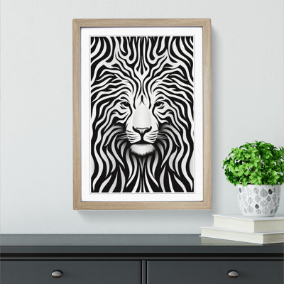 Tiger Op No.2 - Single Picture Frame Print on Wood