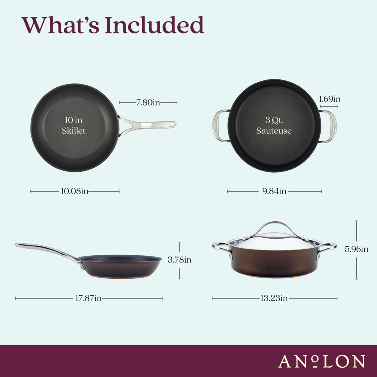 Copper Pan Nonstick Frying Pan Skillet Set, 3-Piece Premium Aluminum Chef'S  Pans