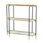 Console à 3 niveaux 48,5 x 16,5 x 50 po, tablette en miroir