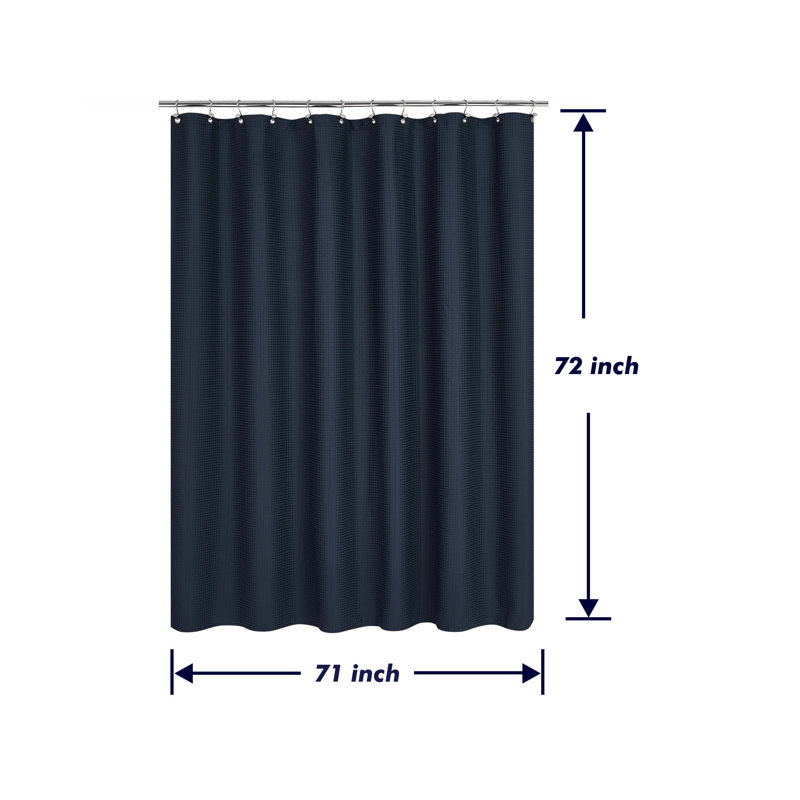 Rideau de douche à tissage gaufré, H 72 po x l 71 po, Marine