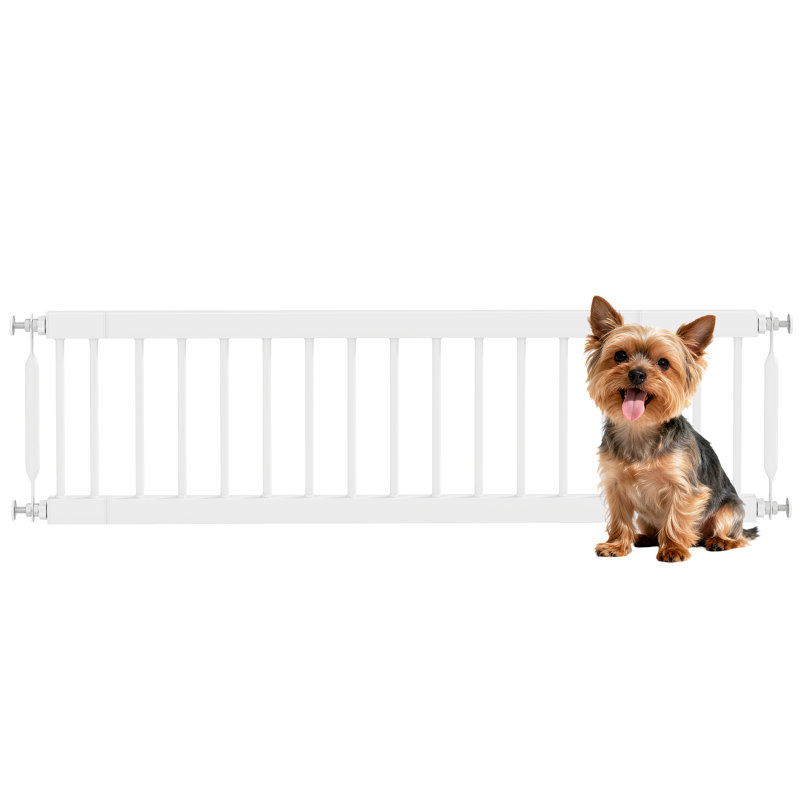 Barrière pour chien 26 "à 37", grande barrière pour animaux 10 "avec 2 rallonges, blanc