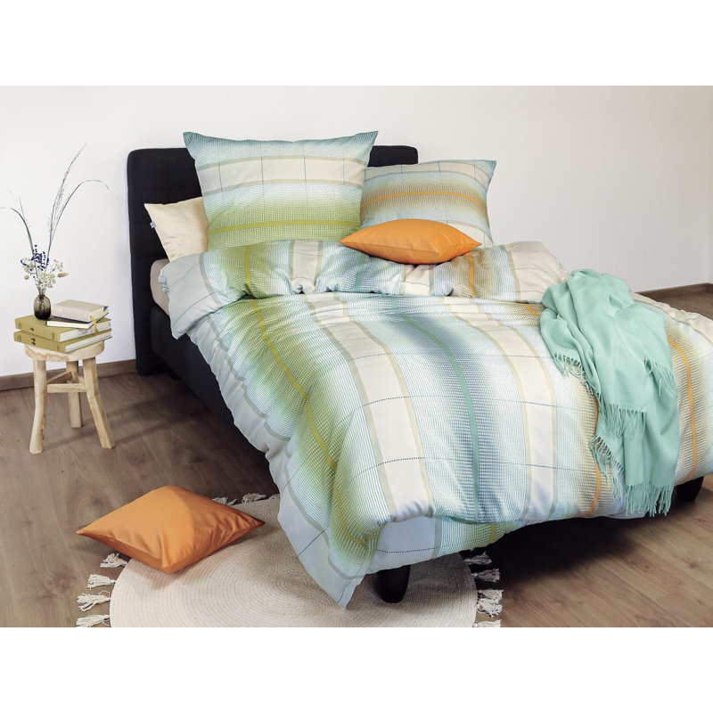 Jersey Cotton 81 TC Duvet Cover Set, 155 x 220cm Duvet Cover + 1 Pillowcase, Green