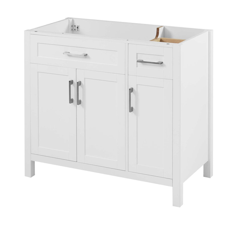 Meuble-lavabo moderne 36 po, lavabo non inclus, Blanc