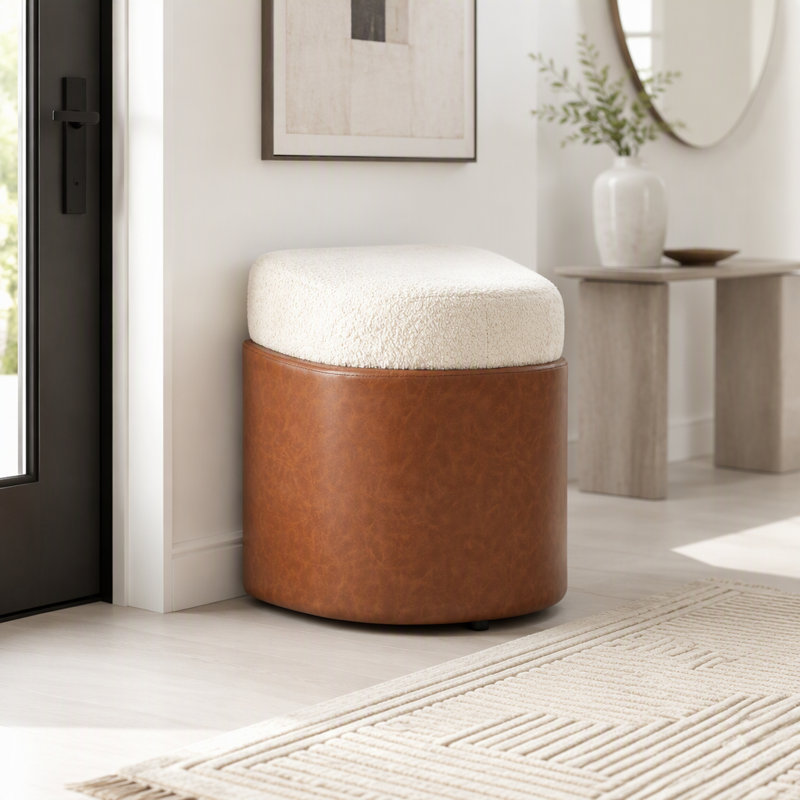 Banc de salle à manger rembourré, structure en caoutchouc et contreplaqué, Beige-Boucle - L 62,83 po