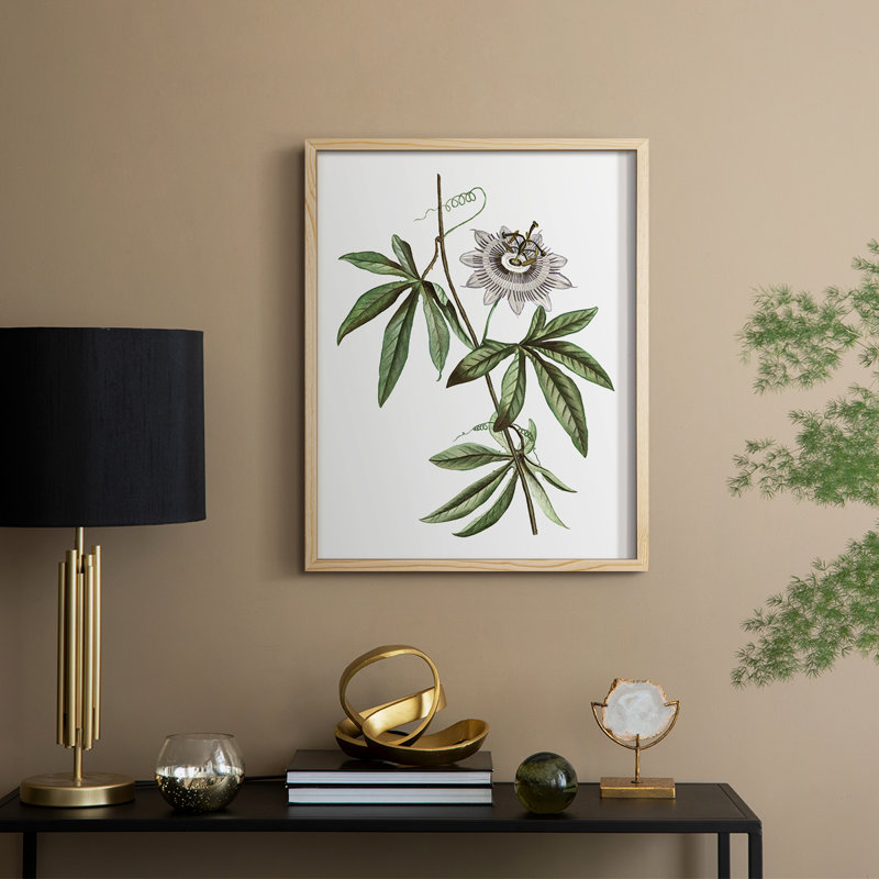 Tropical Botanical I, reproduction encadrée - bois massif, Naturel, H 11 po x l 9 po