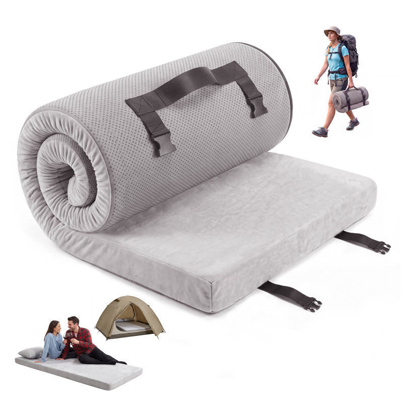 Matelas de camping en mousse mémoire, matelas de couchage de 7,6 cm avec housse lavable