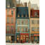 Patisserie - décor de paysage de rue encadré brun