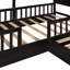 Lit simple en bois coloré avec structure à lattes stable et taille de clôture