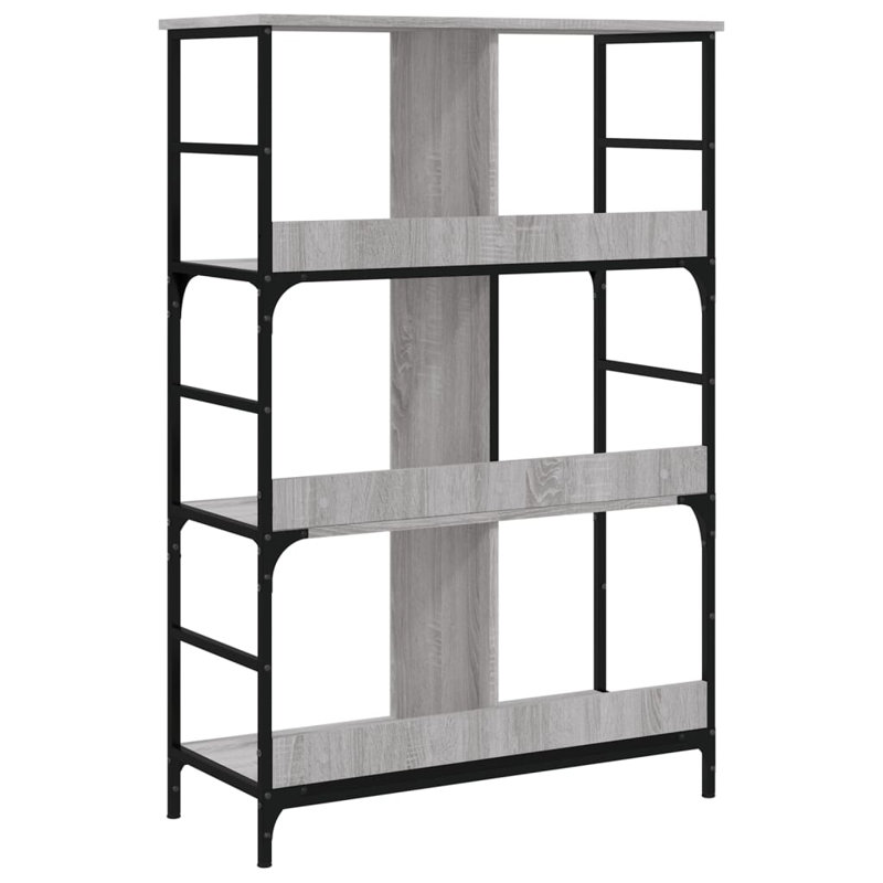Lockmoor 117.5cm H x 78.5cm W Steel Etagere Bookcase, Grey Sonoma