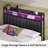 Upholstered Storage Headboard with LED Lights & Charging Station - Available in Twin, Full, Queen, King Size-1336428287-1331111264