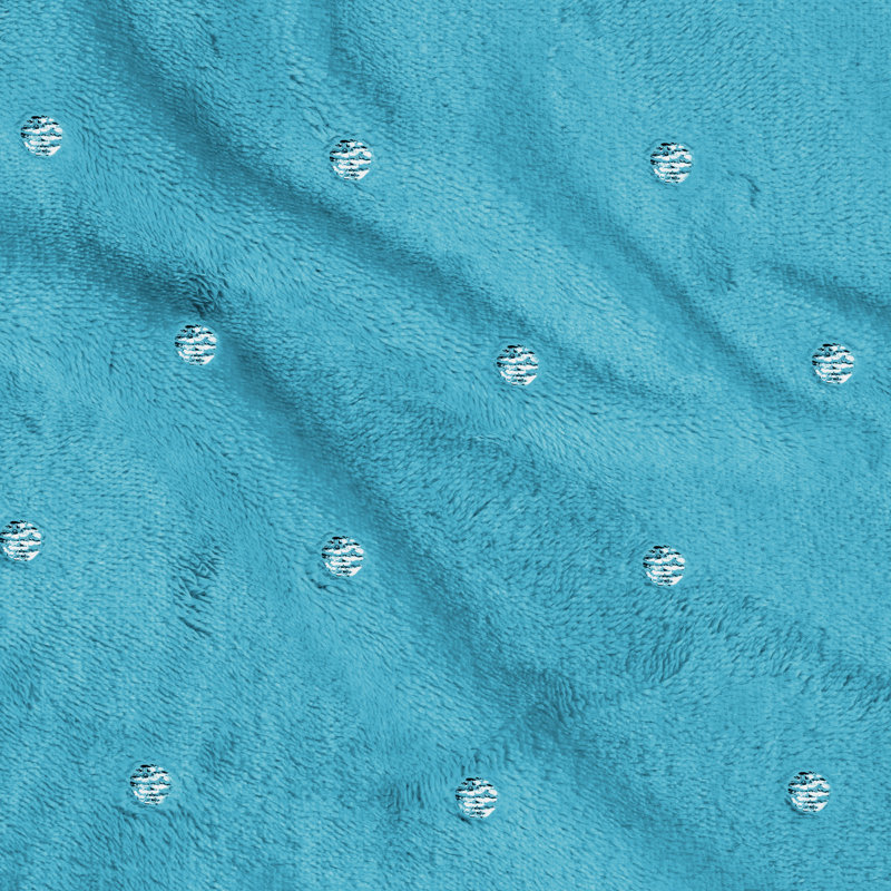Couverture en molleton 100% polyester de qualité supérieure à pois métalliques, Double/grand, Bleu hivernal à pois