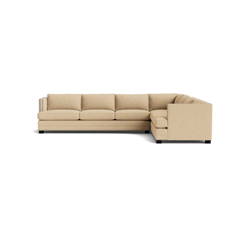 Keaton Chaise Sectional, Brushed Nickel, Berber - Dune, Black