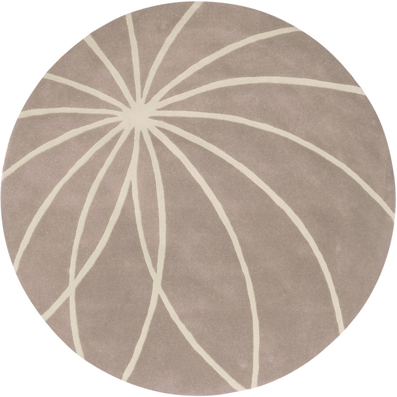 Tapis kaki / crème en laine touffeté à la main à motif abstrait Deweese, Rectangle 9 pi x 12 pi