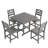Compact Patio Dining Sets, Hdpe 5 Piece Modern Gray Set For Patio