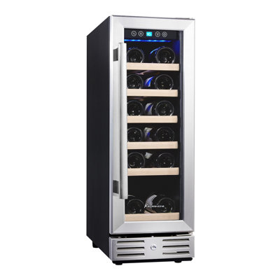 Kalamera Single Zone 29.5cm Built-In 18 Bottle Wine Refrigerator with Reversible Door