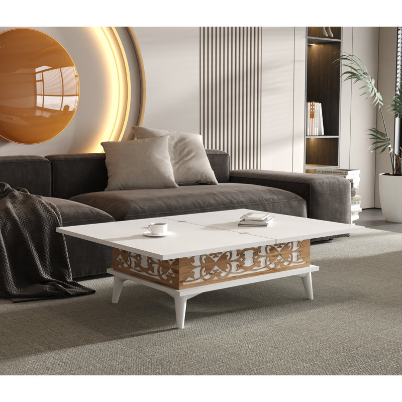 Niverville Lift Top Four Leg Coffee Table with Storage