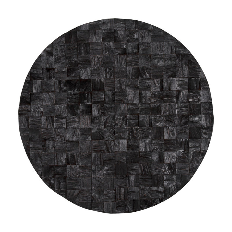 Sculpture dimensionnelle suspendue en bois noir 32 po x 32 po Into the Abyss II