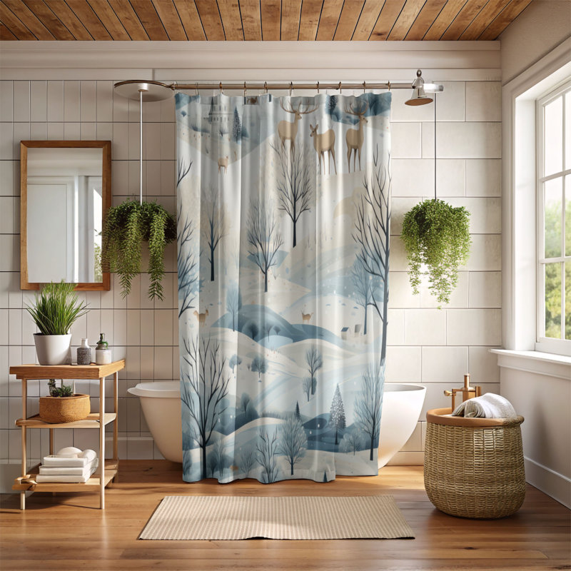 Rideau de douche Winter Utopia - Premium, H 74 po x l 71 po
