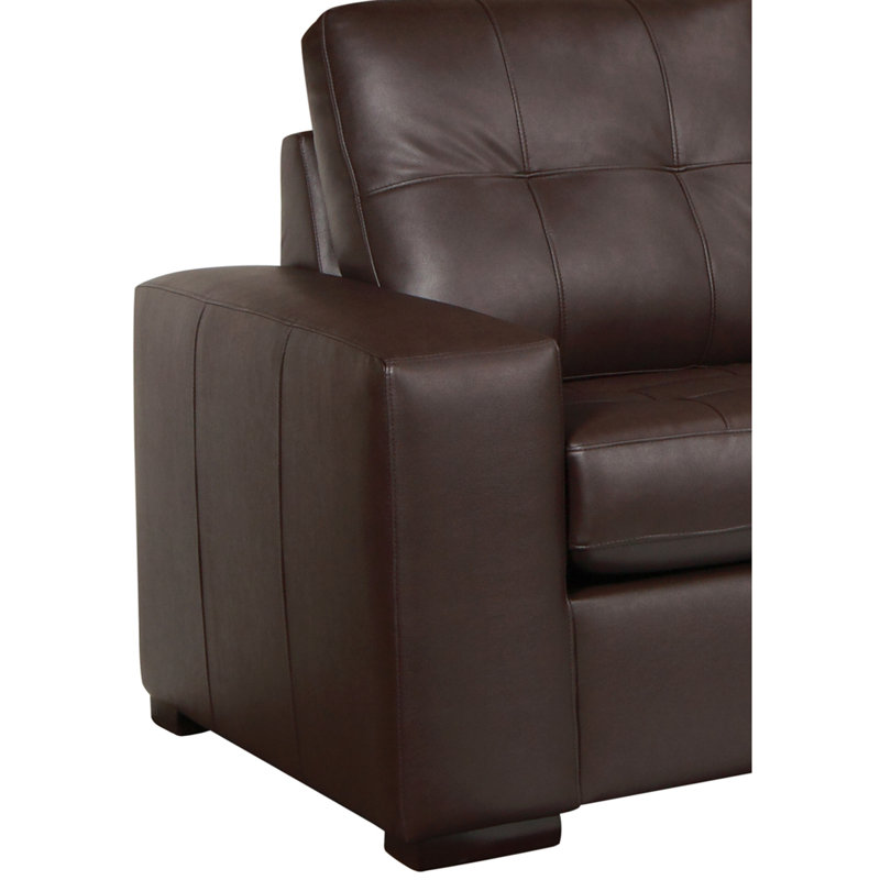 Canapé modulaire en cuir Yeprad, Face à la droite, Cuir brun châtaignier assorti