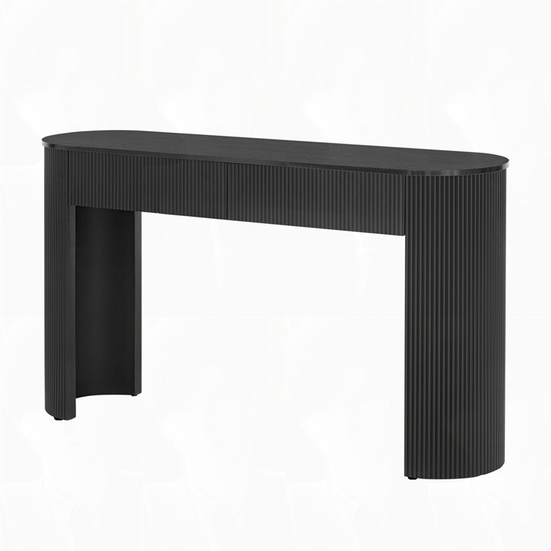 Entryway Table with Fluted Design, Black