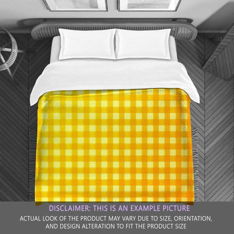 Gingham Comforter, Queen Comforter, Gold/Yellow