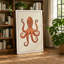 Terracotta Octopus Botanical - Wrapped Canvas-179841404-179841400