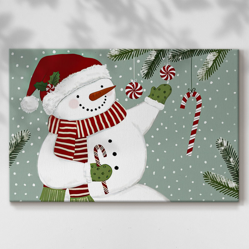 Peppermint Snowman Collection A, H 12 po x l 18 po x P 1,5 po