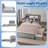Wood Storage Platform Bed with LED Headboard, USB Charging Ports, Trundle Bed & Drawers-864881533-864881529