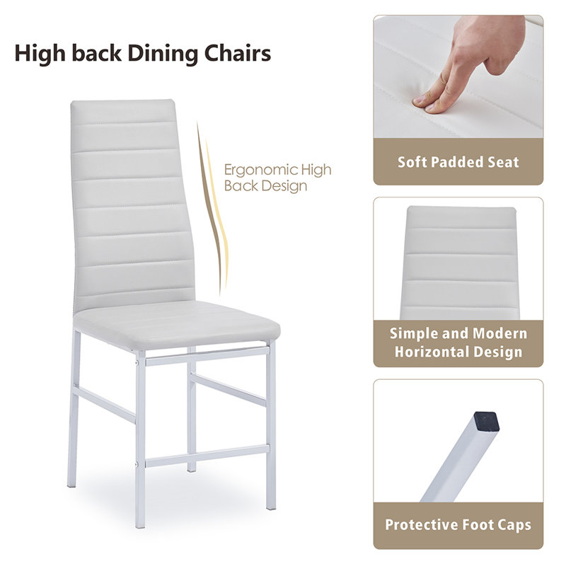 Nurques 114.3cm H Upholstered Metal Parsons Chair, White, White
