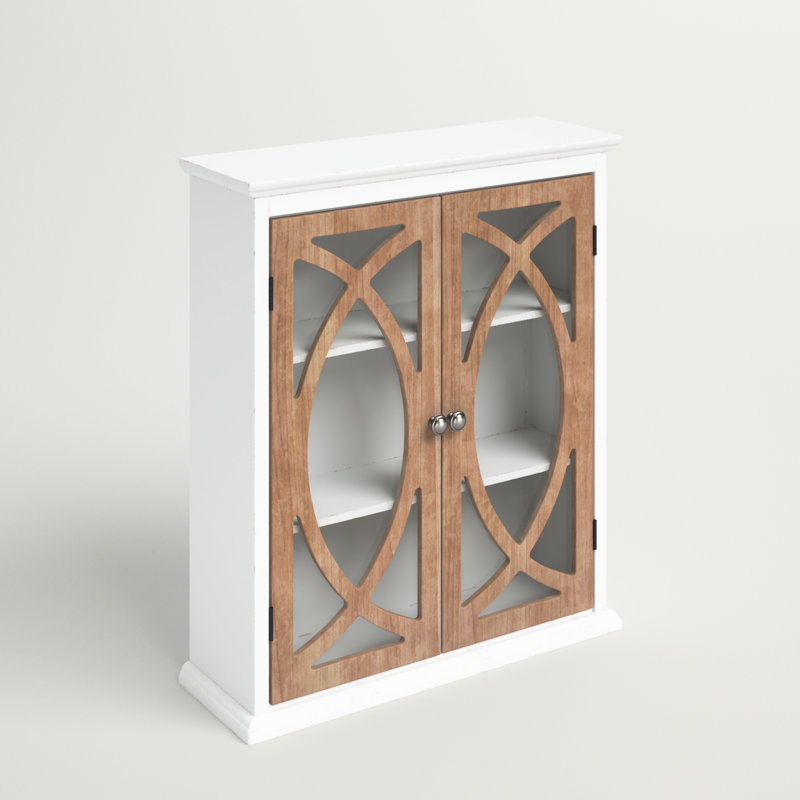 Garces Accent Cabinet, White/Walnut