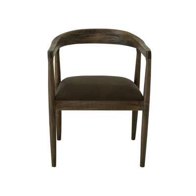 Upholstered seat, wooden armchair