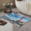 Tapis rouge rouge et blanc pour salle de bain 20LX32W, antidérapant pour salle de bain et maison côtière