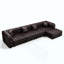 Ensemble de canapé moderne, canapé modulaire rembourré en similicuir 4 places avec conception touffetée à la main pure, 1 repose-pieds et 4 coussins, combinaison multiple pour le salon