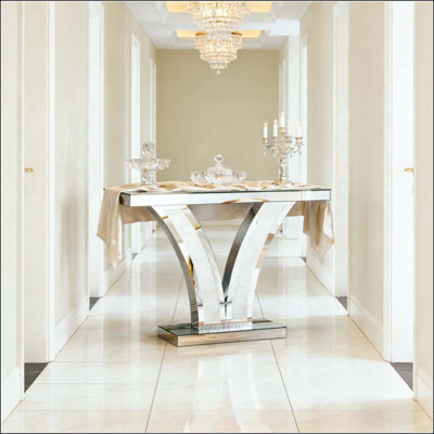 Table de couloir design, table d'appoint en miroir, console