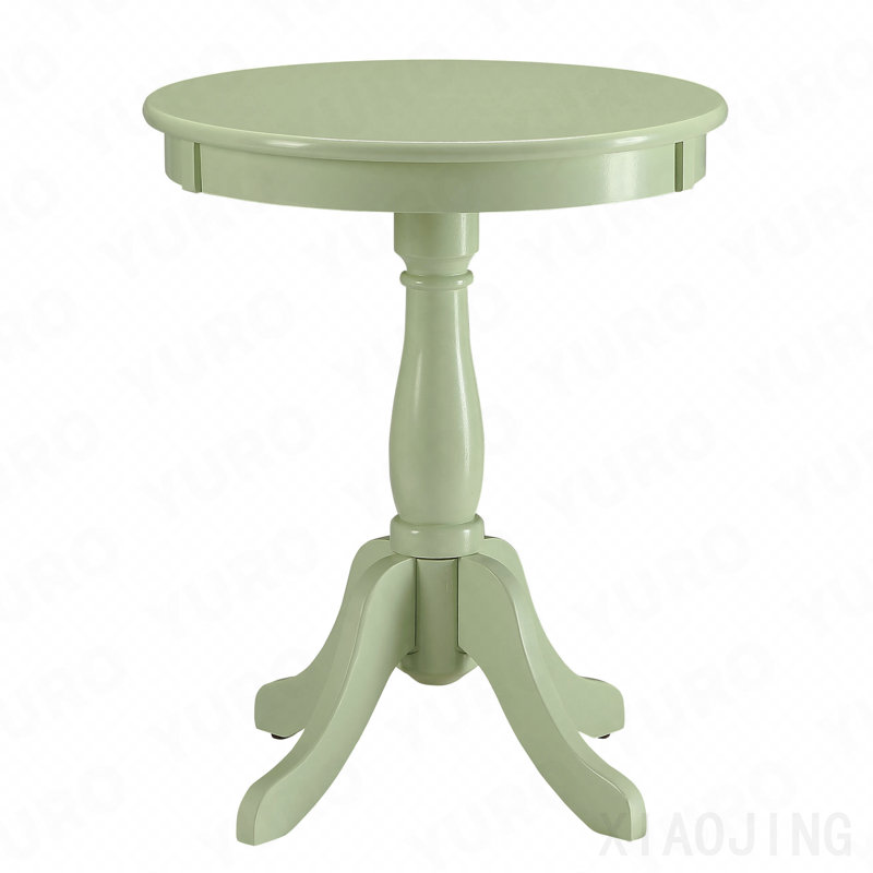Table d'appoint vert clair avec piédestal tourné, Light Green