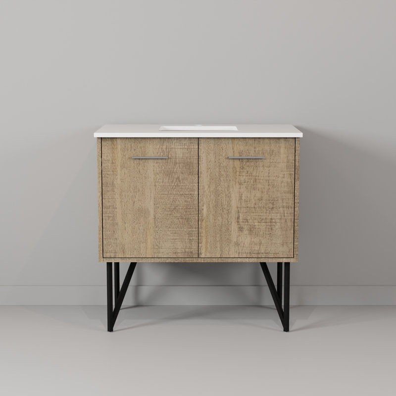 Lancy 36 in W x 20 in D Single Bath Vanity, White Cultured Marble