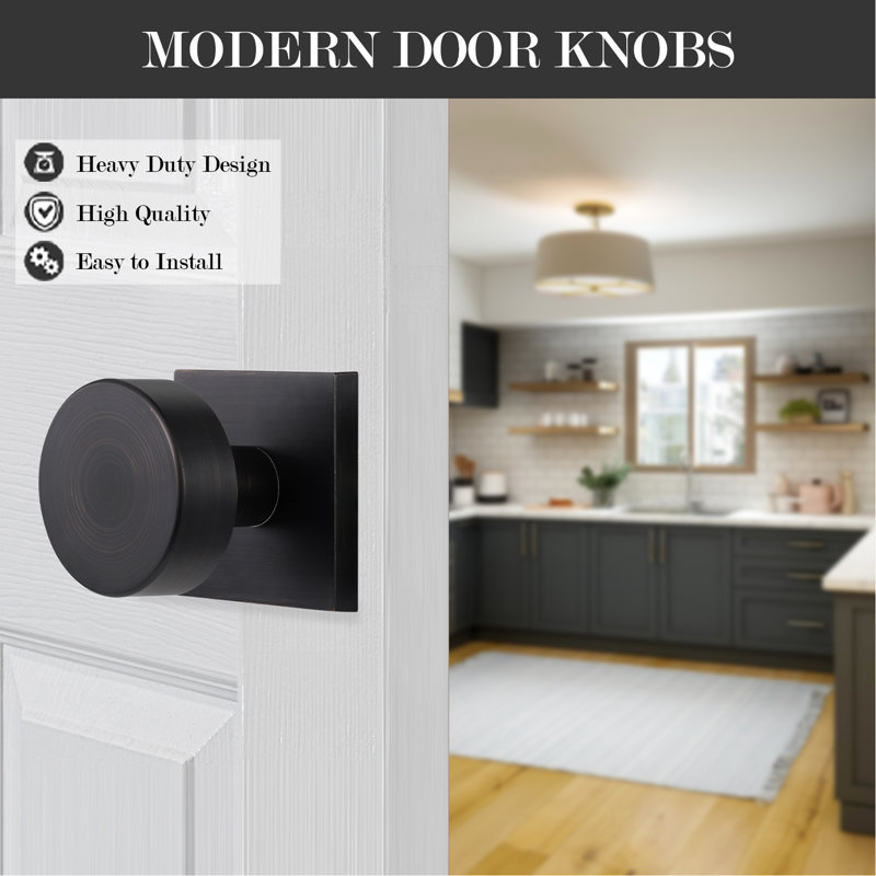 Modern Grace Series Double Dummy Door Knobs, Oil Rubbed Bronze